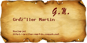Gröller Martin névjegykártya