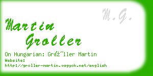 martin groller business card